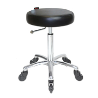 Joiken Black Turbo Gas Lift Stool Chrome Base with Click? Clean Wheels