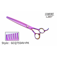 KKO Comfort Line Scissors Thinner with 54 V Teeth 7.5" [Pink Purple]