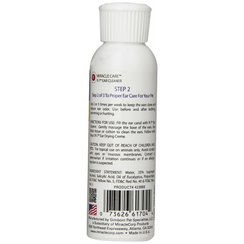 Miracle Care Ear Cleaner 4oz (118ml) Exp 04/24 Miracle Coat