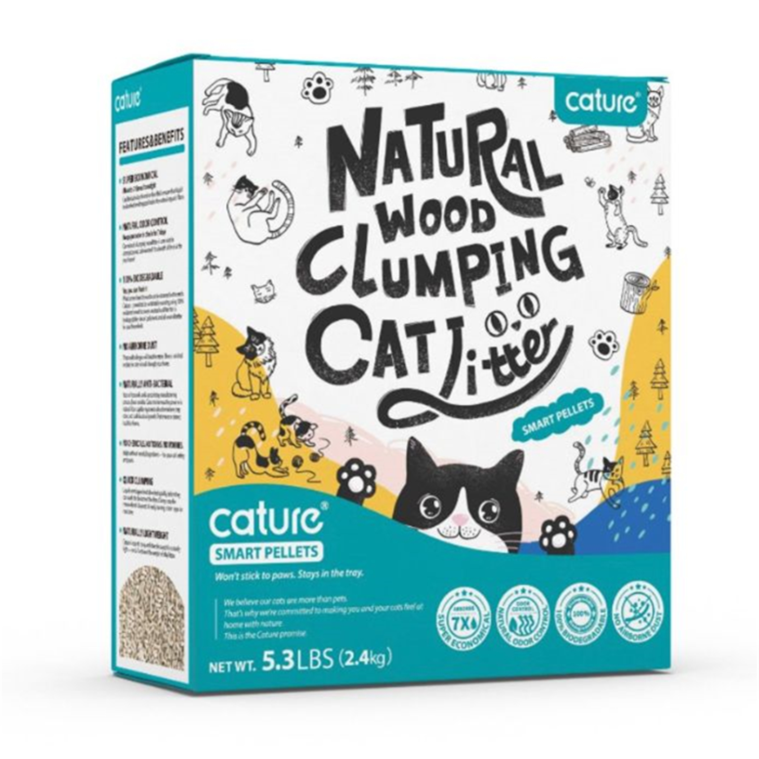 Clumping wood pellet cat litter shop