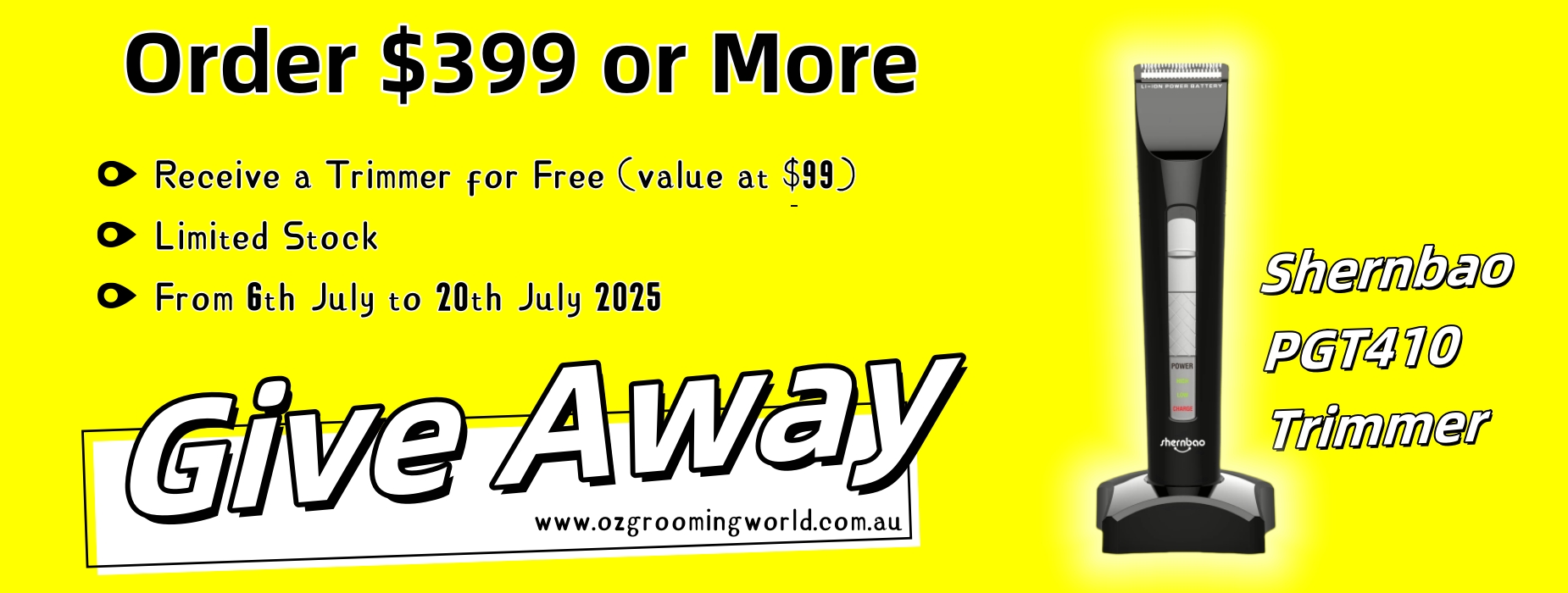 order $399+ get PGT410