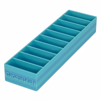 Groomtech Standard Blade Caddy Single Row 10pcs - Gradient Ocean to Meadow