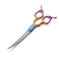 Groomtech Hummingbird Asian Fusion Curved Shears 6.5" [Blue Orange Purple]