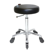 Joiken Black Turbo Gas Lift Stool Chrome Base with Click Clean Wheels