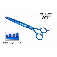 KKO Artisan Scissors Thinner with 20 Flat Teeth 7" [Blue]