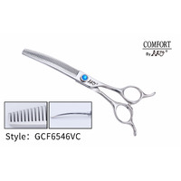 KKO Comfort Line Scissors Curved Thinner with 44 V Teeth 6.5"