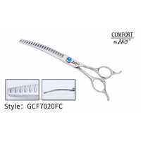 KKO Comfort Line Scissors Curved Chunker with 20 Flat Teeth 7"