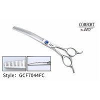 KKO Comfort Line Scissors Curved Fluffer with 44 Flat Teeth 7"