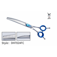KKO Japanese Scissors Curved Chunker with 24 Flat Teeth 7"