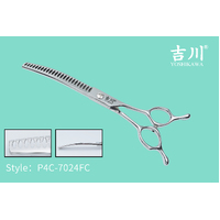 Yoshikawa Japanese 4 Star Scissors Curved Chunker with 24 Flat Teeth 7"
