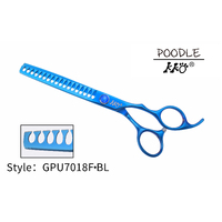 KKO Poodle Scissors Chunker with 18 Flat Teeth 7" [Blue]