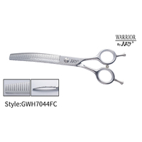 KKO Warrior Scissors Curved Fluffer with 44 Flat Teeth 7"