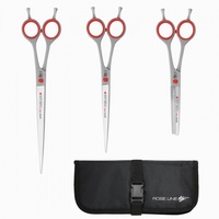 Roseline Scissors Set of 3 Red Scissor with Case