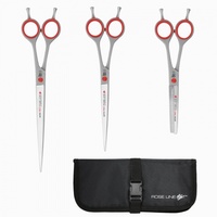 Roseline Scissors Set of 3 Red Scissor with Case