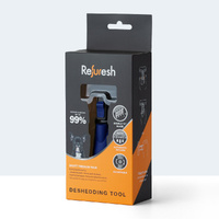 Refuresh Gentle Deshedding Brush for Short/Medium Hair - Small, Blue