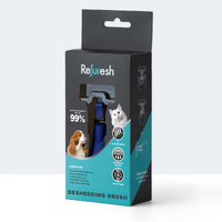 Refuresh Gentle Deshedding Brush for Long Hair - Small, Blue