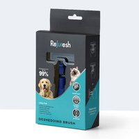 Refuresh Gentle Deshedding Brush for Long Hair - Medium, Blue