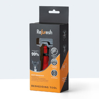 Refuresh Gentle Deshedding Brush for Short/Medium Hair - Small, Red