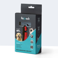 Refuresh Gentle Deshedding Brush for Long Hair - Medium, Red