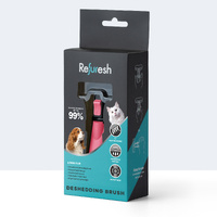 Refuresh Gentle Deshedding Brush for Long Hair - Small, Pink