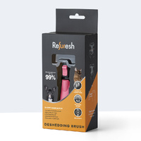 Refuresh Gentle Deshedding Brush for Short/Medium Hair - Small, Pink
