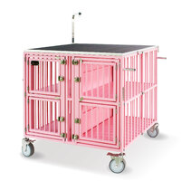 SolidPet Show Trolley 4 Berth with 5" Wheels Large - Pink