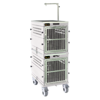 SolidPet Folding Dog Show Aircraft Cage Set with Trolley Size 2 - White