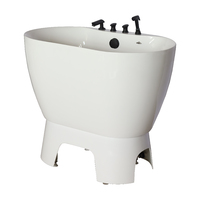 Aeolus Acrylic Bath Tub with Faucet and Sprayer kit with Booster