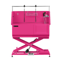 Aeolus All-In-One Electric Lifting Bath Tub (Sliding Door) with S/S Base - Magenta