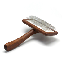 KissGrooming Luxury Wooden Handle Slicker Brush