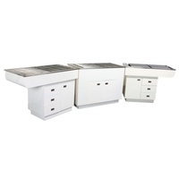 Dental Preparation Table with Stainless Steel Tub and Painted Cabinets