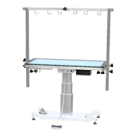 Aeolus LED Lighting Pedestal Lifting Table with Under Table Wheels