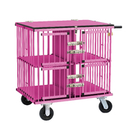 Aeolus 4-Berth Show Trolley with 6" Rubber Wheels - Large [Pink]