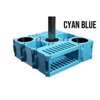 Vanity Fur Custom Cube Caddy with Pole and Tabletop - Cyan