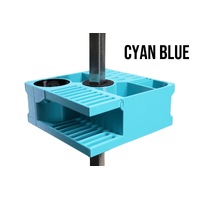 Vanity Fur Mini Cube Caddy with Pole and Tabletop - Cyan