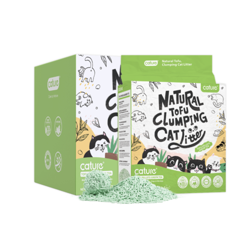 Cature Natural Tofu Clumping Cat Litter Pellet - Green Tea 6L 2.5kg