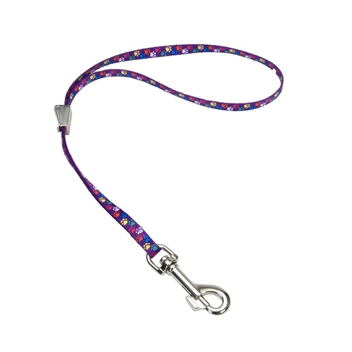 COASTAL Grooming Loop 24" x 3/8" Purple Multi Paw with Camlock