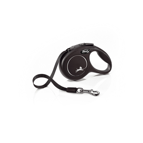 Flexi Classic Tape For Dogs Retractable Lead Black XSmall 3m