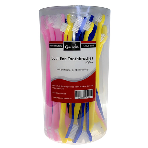 GroomTech Dual-End Toothbrushes 50/Tub