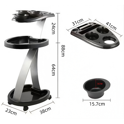 Hair Dye Tool Trolley with Tray
