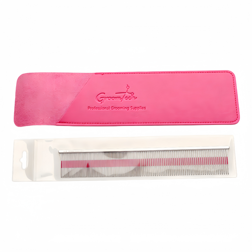 Groomtech Pink Line Half & Half Styling Comb 9" with Pouch