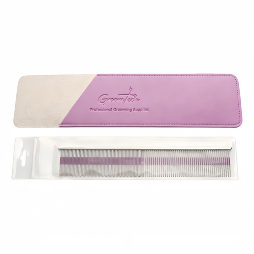 Groomtech Purple Line Half & Half Styling Comb 9" with Pouch