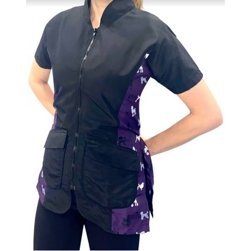 Groomtech Santhia Grooming Jacket - Purple Poodle [Size: Small]