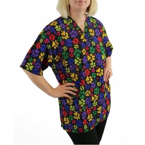 Groomtech Santhia Grooming Jacket - Paw Dog Print [Size: Small]