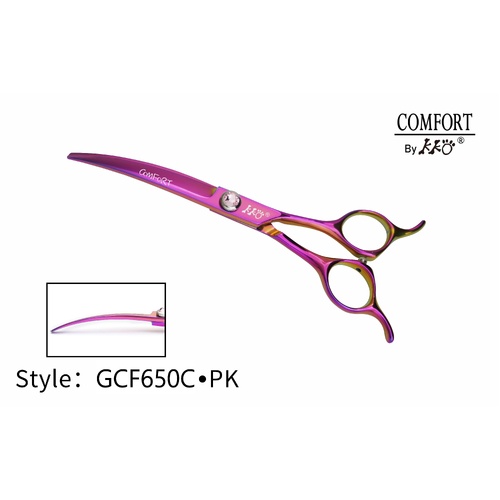 KKO Comfort Line Scissors Curved 6.5" [Pink Purple]