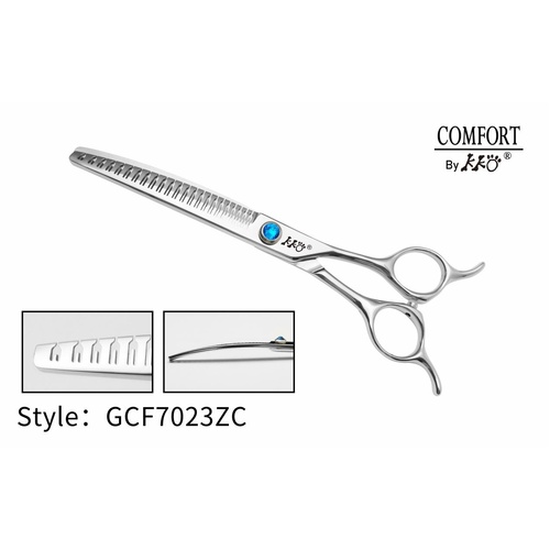 KKO Comfort Line Scissors Curved Blender with 23 Teeth 7"