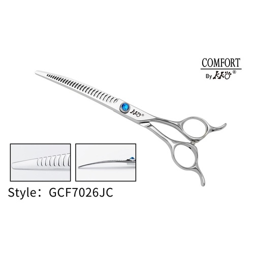 KKO Comfort Line Scissors Curved Hybrid Blender with 26 Teeth 7"