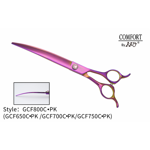 KKO Comfort Line Scissors Curved 8" [Pink Purple]