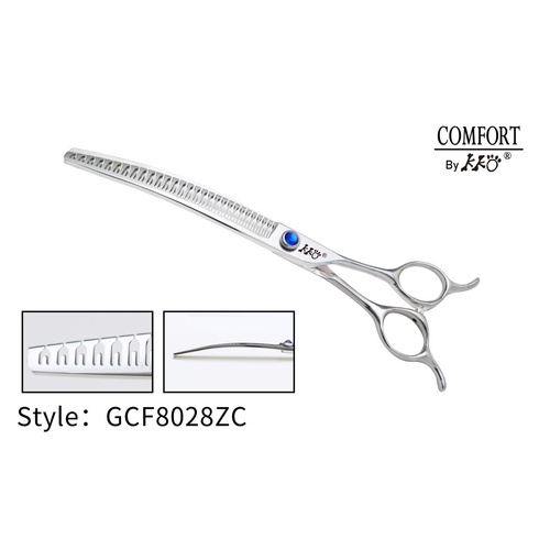 KKO Comfort Line Scissors Curved Blender with 28 Teeth 8"
