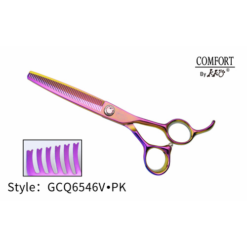 KKO Comfort Line Scissors Thinner with 46 V Teeth 6.5" [Pink]
